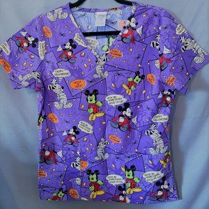 WOMANS MICKY HALLOWEEN SCRB TOP SIZE S